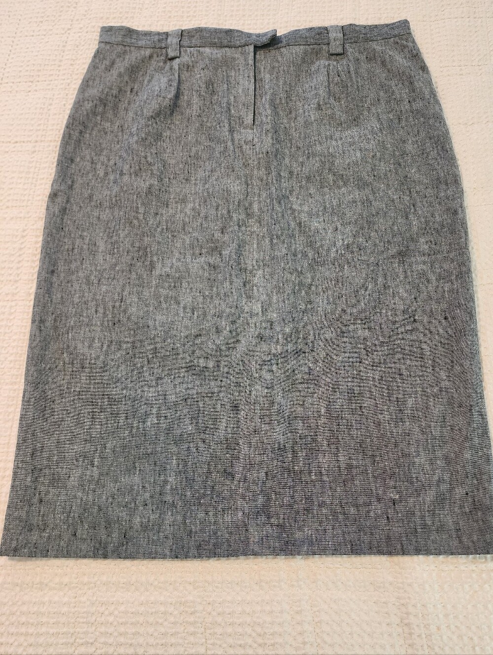 Shape FX Black/White Heathered Pencil Skirt 18Tall Linen Cotton Office Career